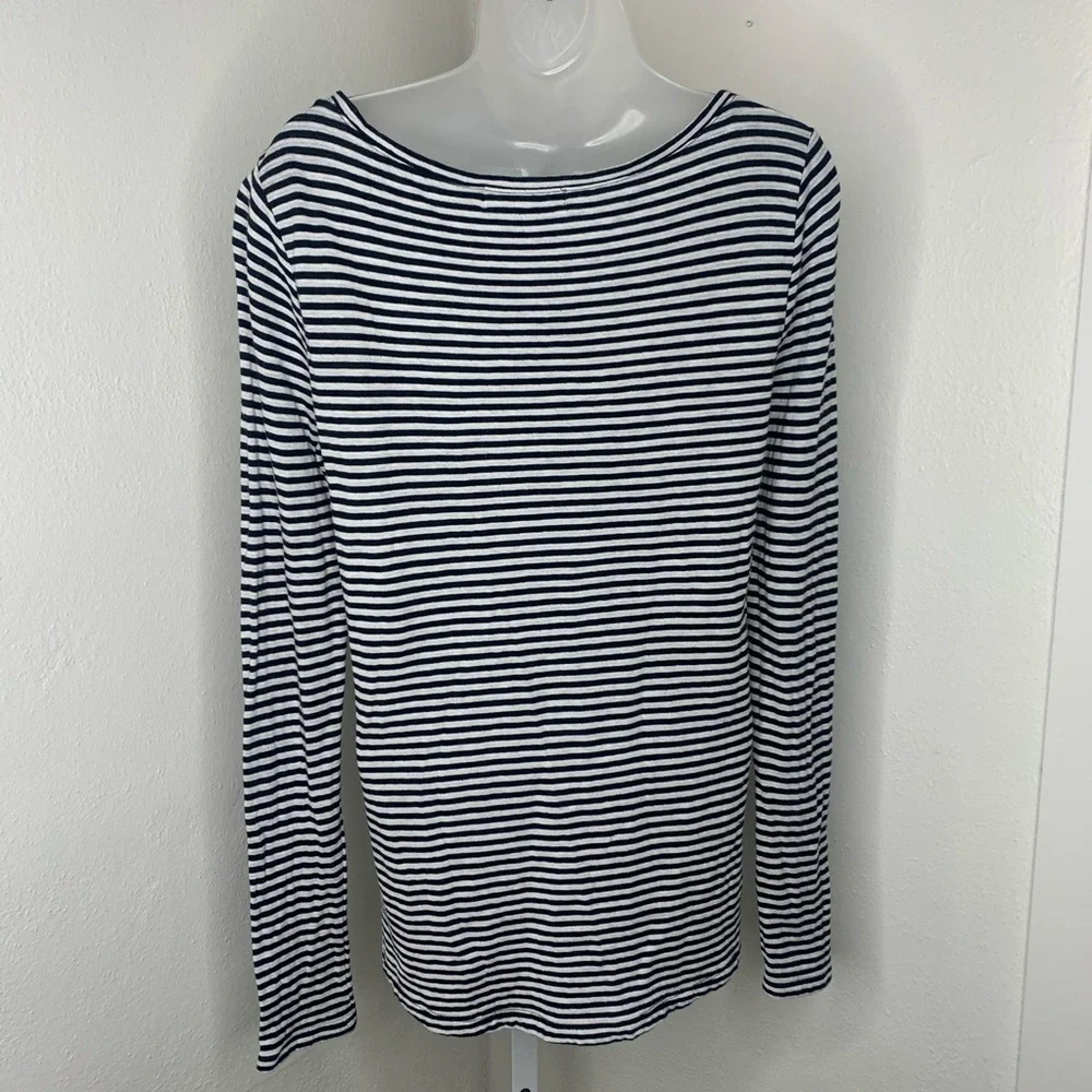 Lauren Ralph Lauren Black & White Striped Top | M - Picture 3 of 5